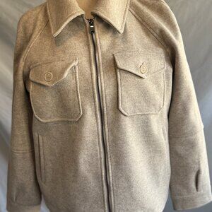 Avec Les Filles Peacoat Designer Jacket | Women's | Color: Tan / Khaki | Size: L